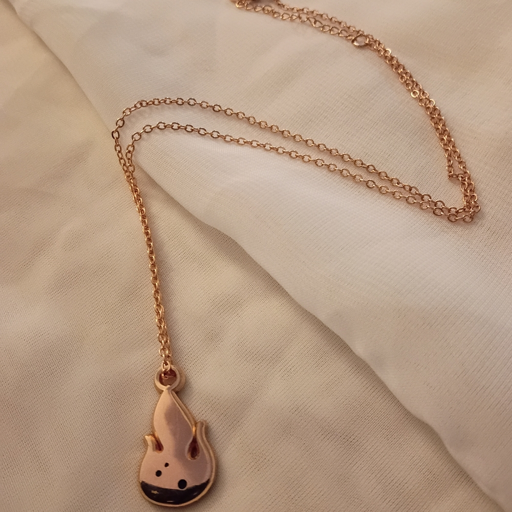 Elegant Rose Gold Flame Pendant Necklace